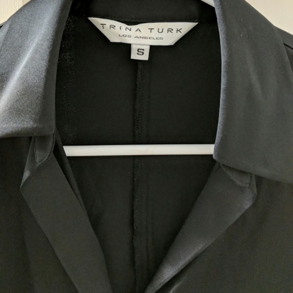 Trina Turk Silk Black Blouse - Picture 2 of 4